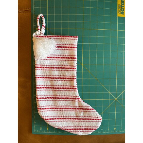 Red & White Striped Christmas Stocking With Tassel - Picture 5 of 5